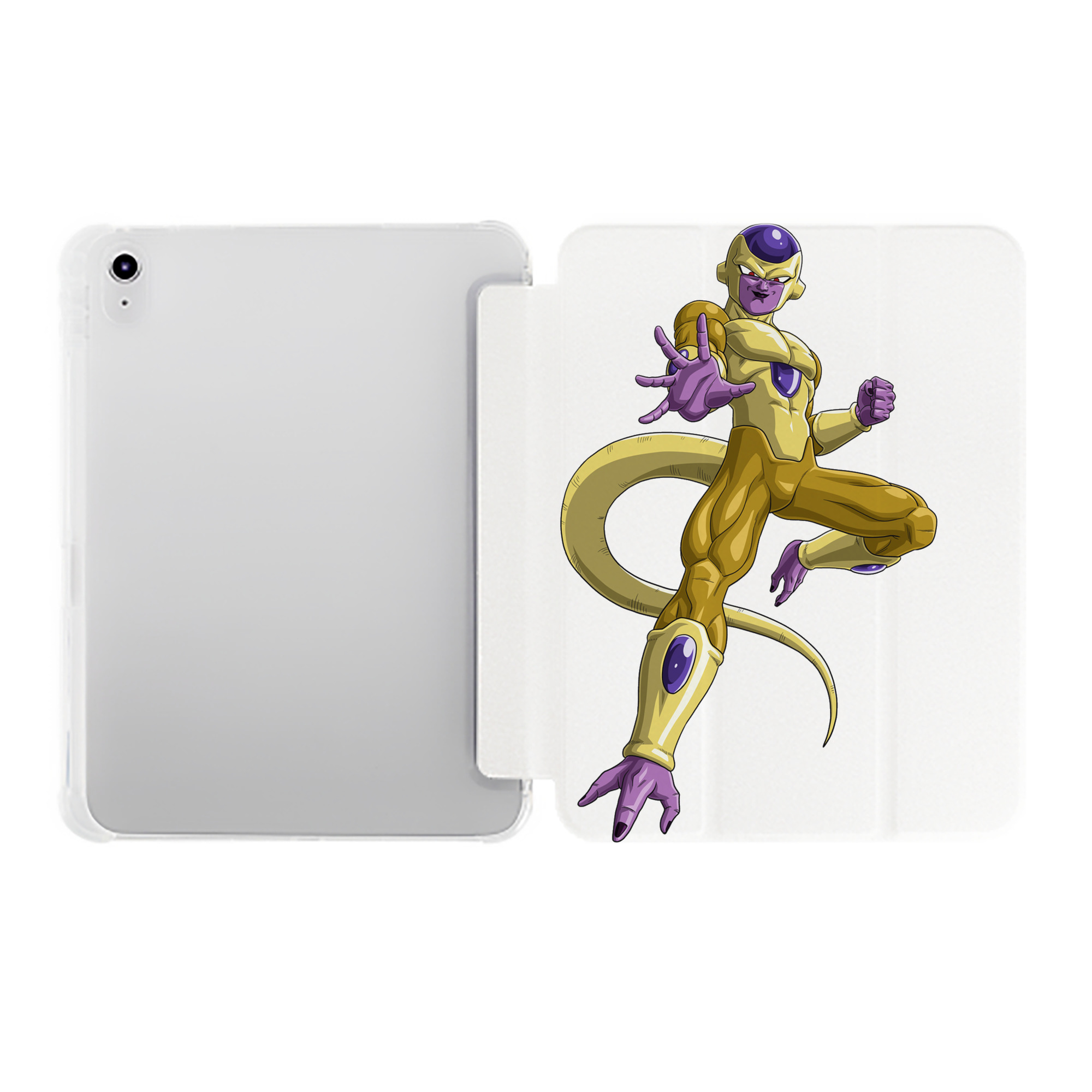 （画像用） ドラゴンボール フリーザ DRAGON BALL Frieza IPad ケース ペン収納付き 三つ折りスタンド PUレザー×シリコン 対応機種9.5/10.5/10.9インチ